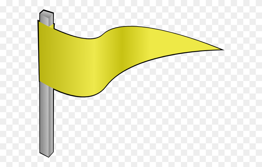 600x476 Waving Yellow Flag Clip Art - Waving Flag Clipart