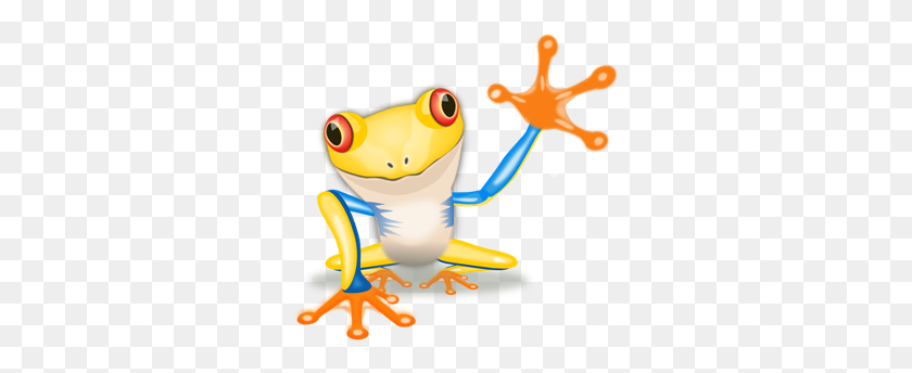 300x284 Waving Yellow Frog Png, Clip Art For Web - Shrub Clipart