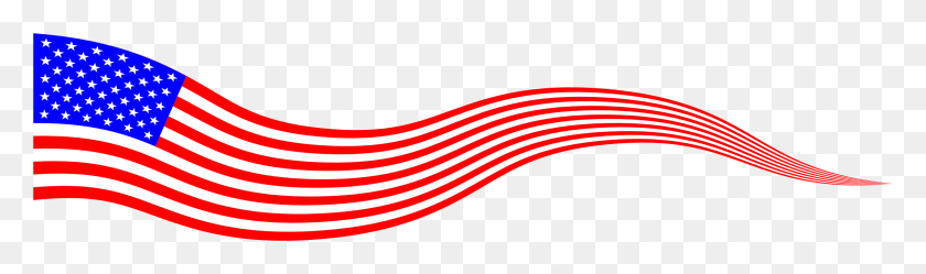 2281x554 Волнистый Баннер Флаг Сша - Американский Флаг Баннер Клипарт