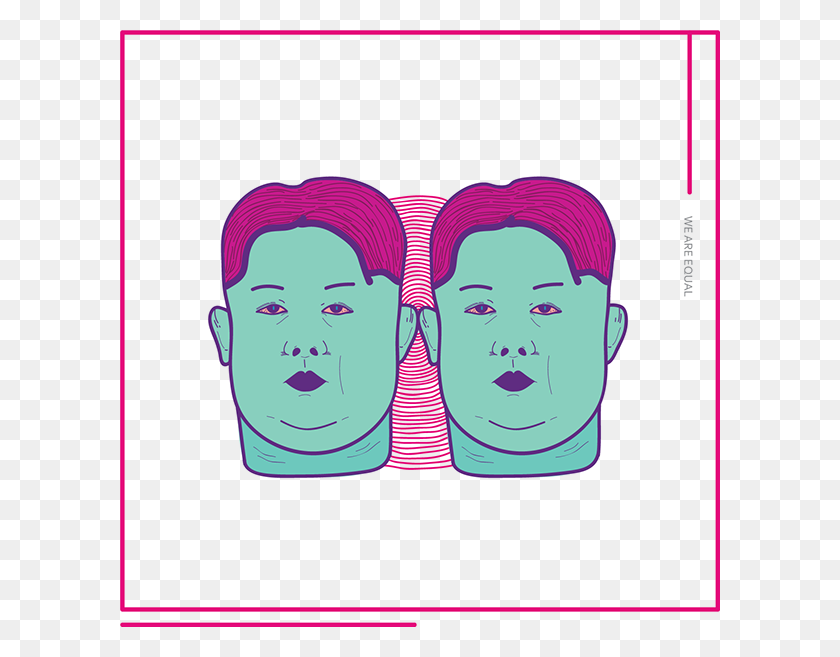 600x597 We Are Equal On Behance - Kim Jong Un Face PNG
