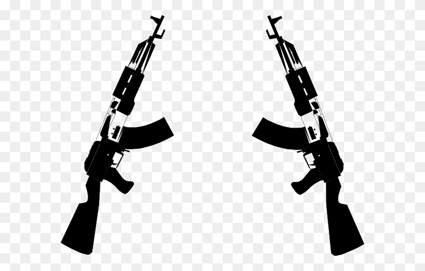 600x475 Оружие Клипарт Два Пистолета - Скрещенные Мечи Клипарт