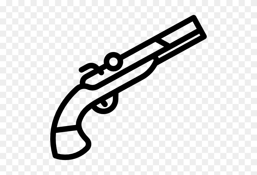 512x512 Weapon, Pistol, Musket, Antique, Gun, Weapons Icon - Musket PNG