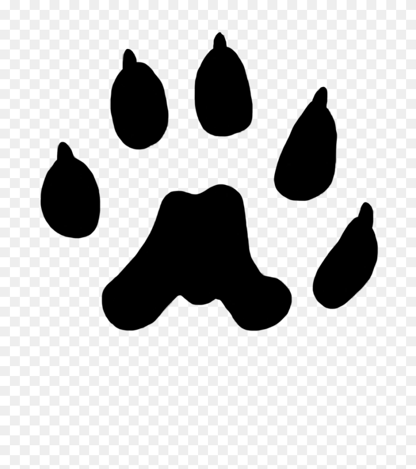 881x1004 Weasel Clip Art - Paw Clipart Black And White