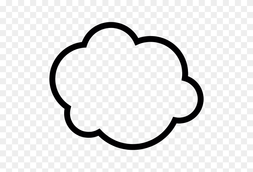 512x512 Weather Cloud Png Icon - Cloud Outline PNG