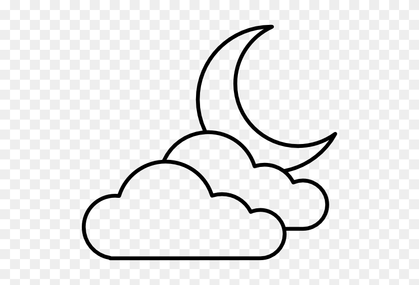 512x512 Weather Half Moon Icon - Crescent Moon Clipart Black And White
