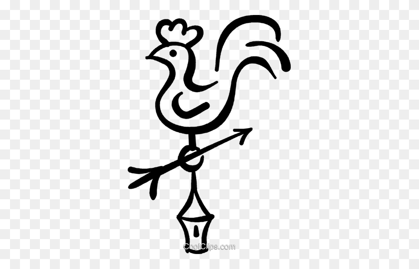 327x480 Weathervane Royalty Free Vector Clip Art Illustration - Rooster Weathervane Clipart