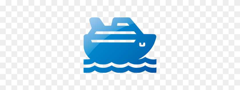 256x256 Иконка Интернет Синий Круизный Корабль - Круизный Корабль Клипарт Бесплатно