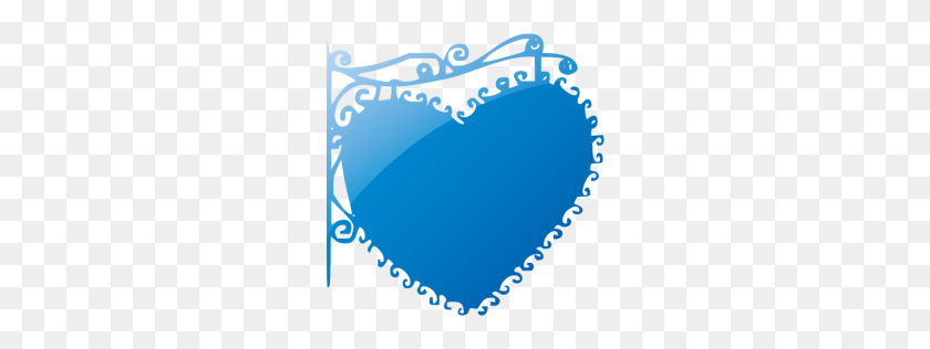 256x256 Значок Веб-Голубое Сердце - Голубое Сердце Png