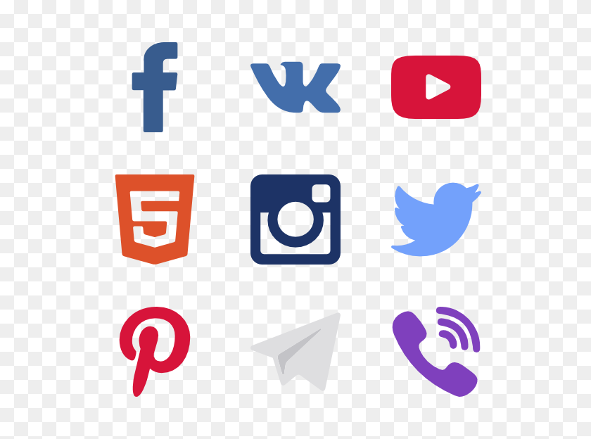 600x564 Web Buttons Free Icons - Social Media Buttons PNG