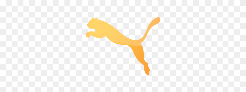 256x256 Web Orange Puma Icon - Puma Logo PNG