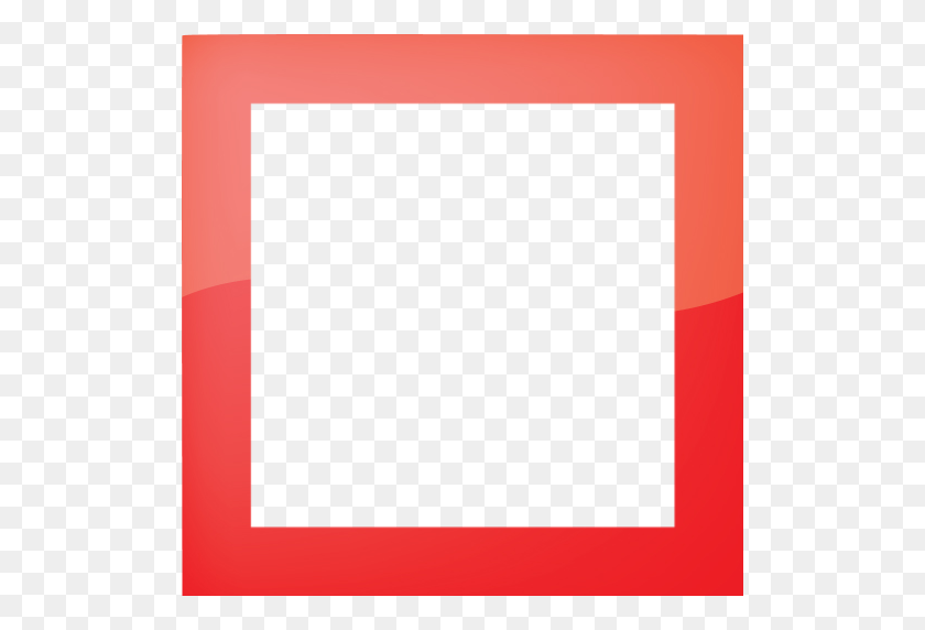 512x512 Web Red Square Outline Icon - Red Square PNG