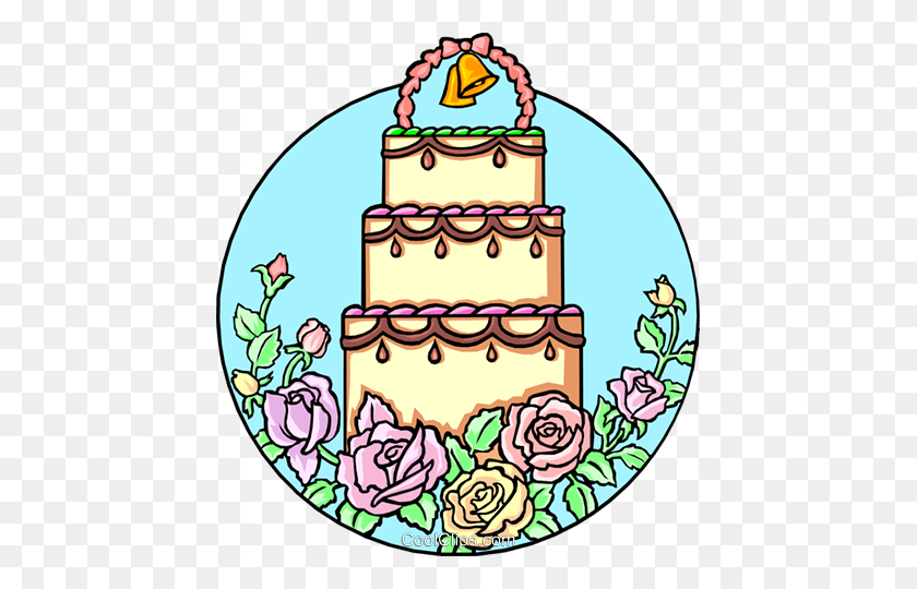 443x480 Wedding Cake Royalty Free Vector Clip Art Illustration - Wedding Cake Clipart
