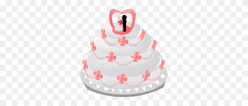 297x300 Wedding Cake With Topper Png Clip Arts For Web - Wedding Cake PNG