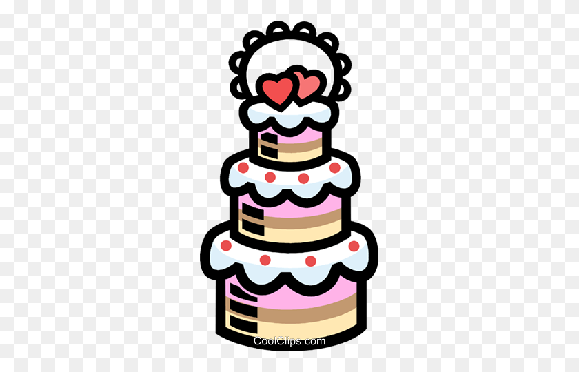 259x480 Wedding Cakes Royalty Free Vector Clip Art Illustration - Wedding Cake Clipart