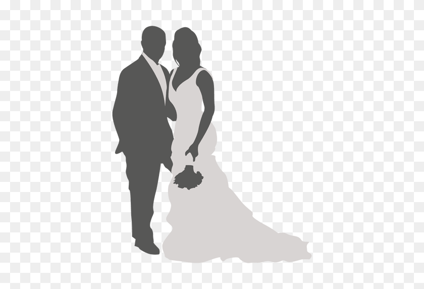 512x512 Wedding Couple Posing Silhouette - Marriage PNG