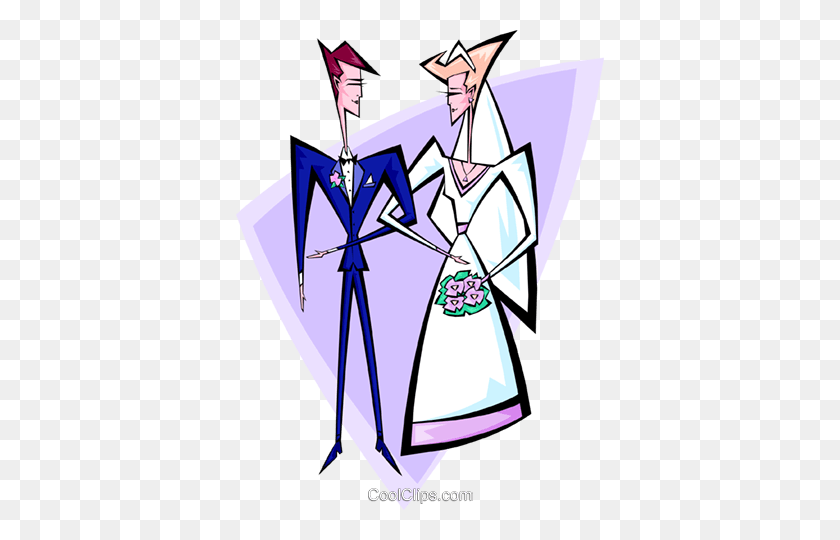 368x480 Свадебная Пара Роялти Бесплатно Векторные Иллюстрации - Супружеская Пара Клипарт