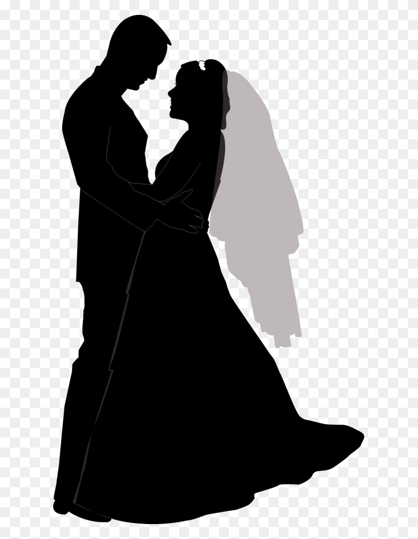 625x1024 Wedding Couple Silhouette Png Free Download Vector, Clipart - Wedding Dress PNG