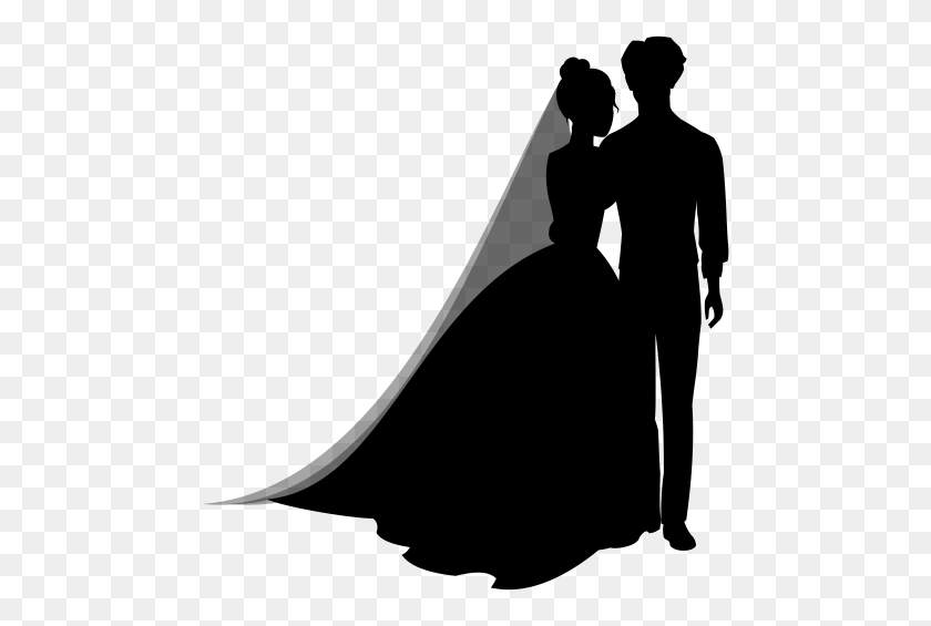 480x505 Wedding Couple Silhouettes Png - Wedding Couple PNG