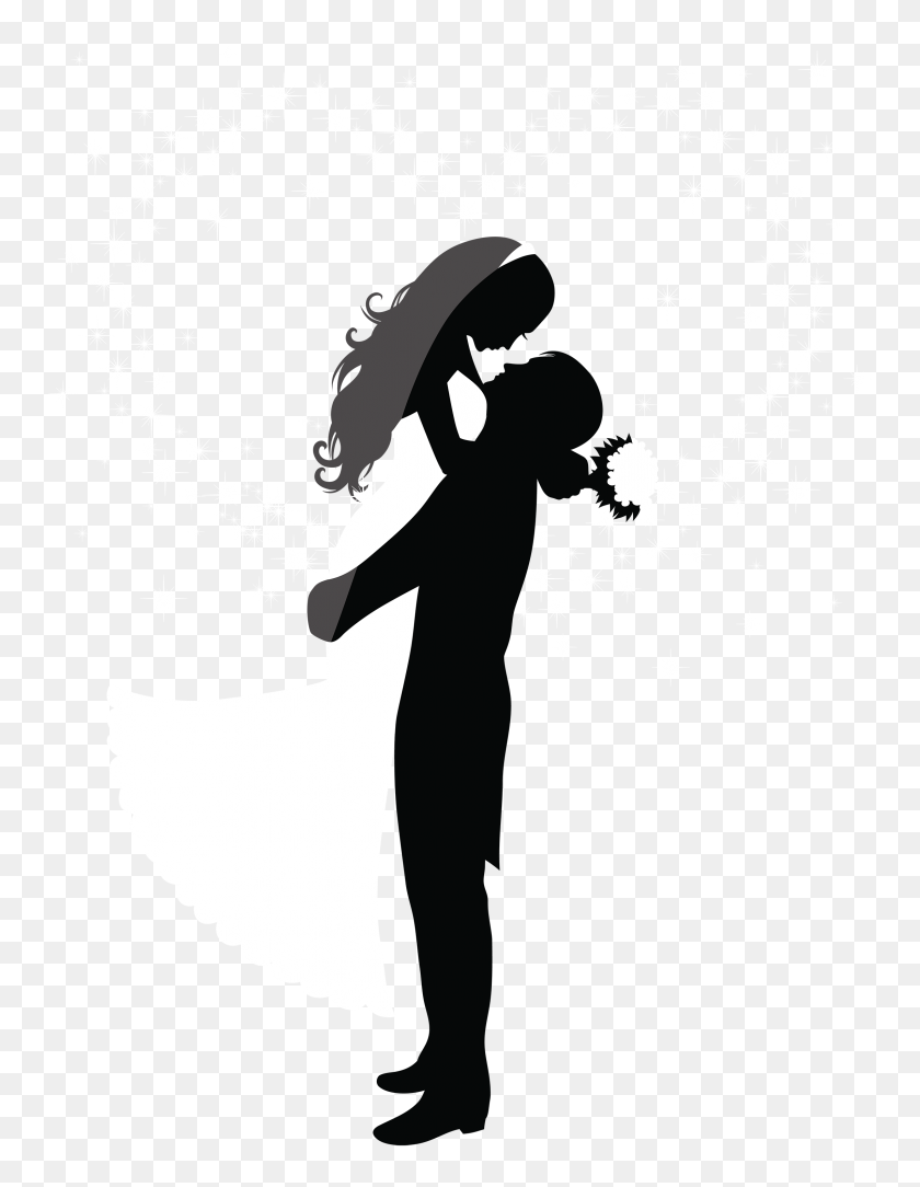 2283x3000 Wedding Couple Silhouettes Png Clip Art - Wedding Clipart
