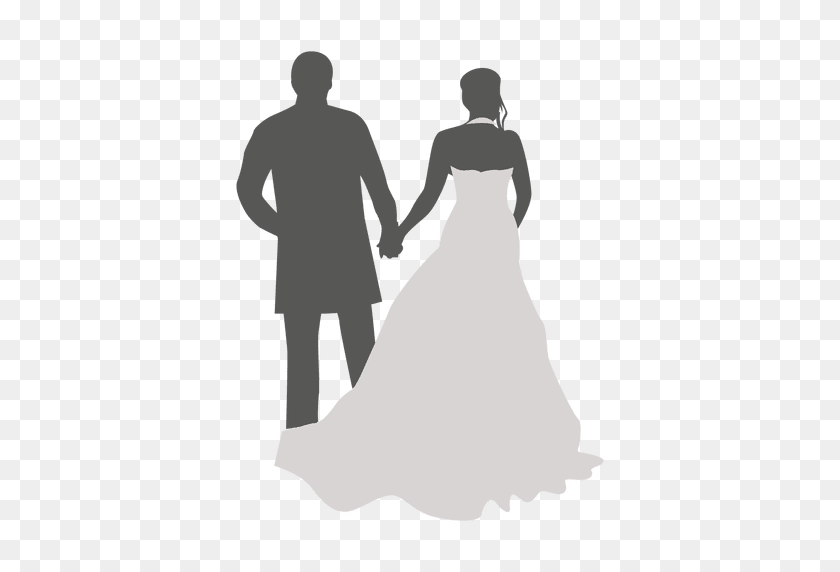 512x512 Wedding Couple Walking Back Silhouette - Wedding Couple PNG
