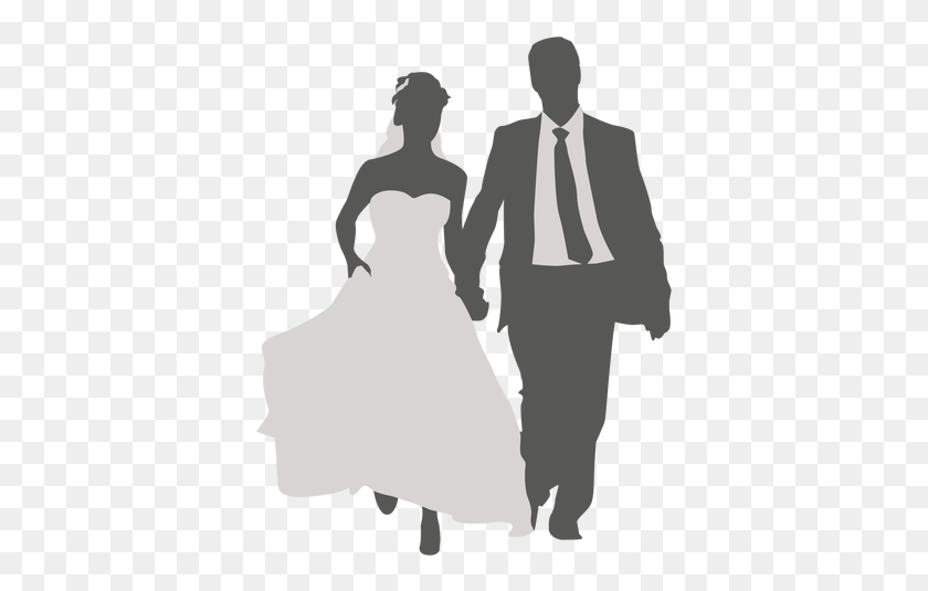 381x475 Wedding Couple Walking Silhouette - Woman Walking PNG