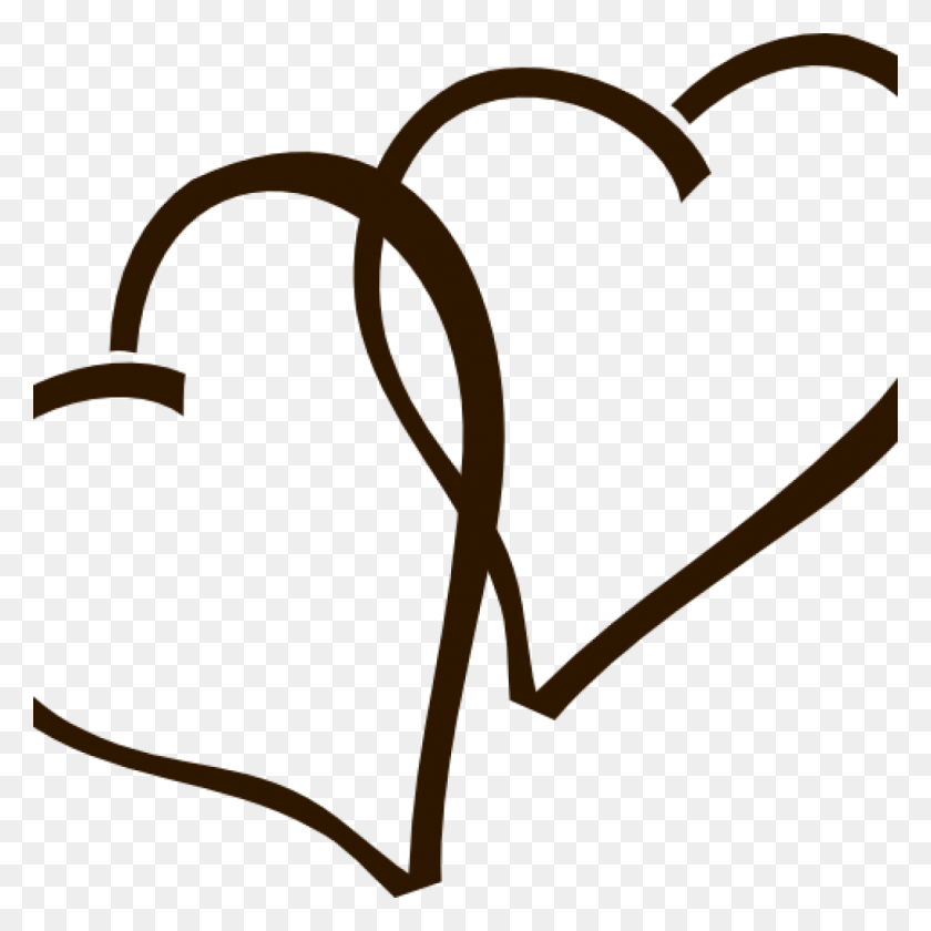 1024x1024 Свадебное Сердце Клипарт Сердечки Двойное Черное И Белое Валентина Неделя - Двойное Сердце Клипарт