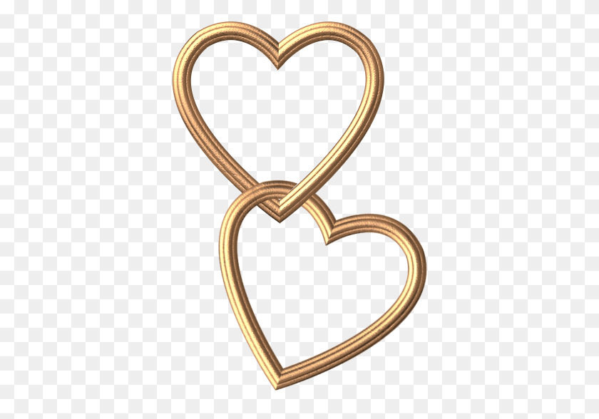 379x528 Wedding Heart Design Png - Gold Heart PNG