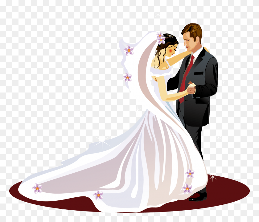 1443x1221 Свадебные Приглашения Жених Клипарт - Свадебное Платье Png