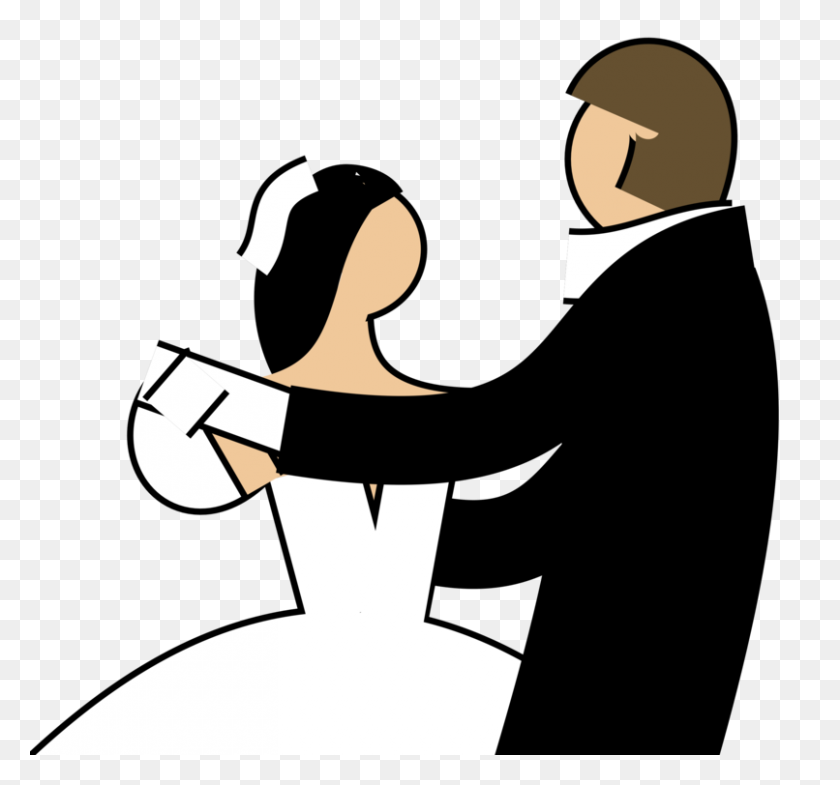 806x750 Свадебные Приглашения Жених Брак - Свадебная Пара Клипарт