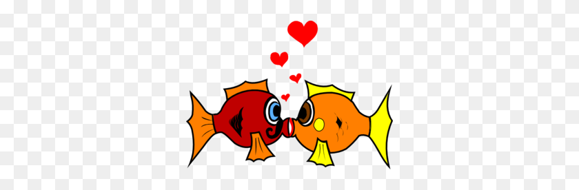 300x216 Wedding Kissing Fish Clipart - Fish Clipart