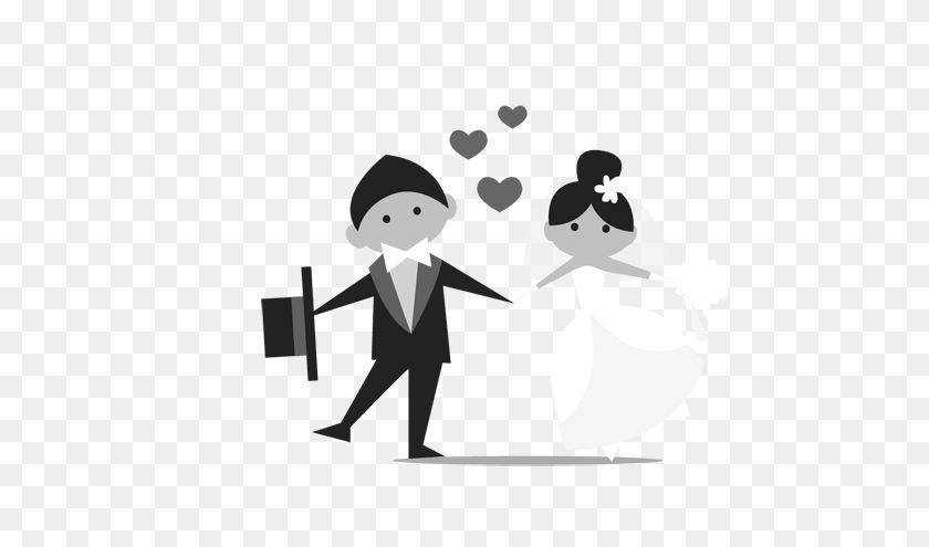 570x435 Wedding Marriage Icon Bride And Groomblack White Stef - Bride And Groom PNG