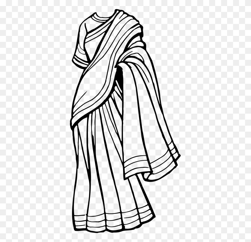 371x749 Свадебное Сари Рисование Одежды Wikimedia Commons - Свадебное Платье Клипарт