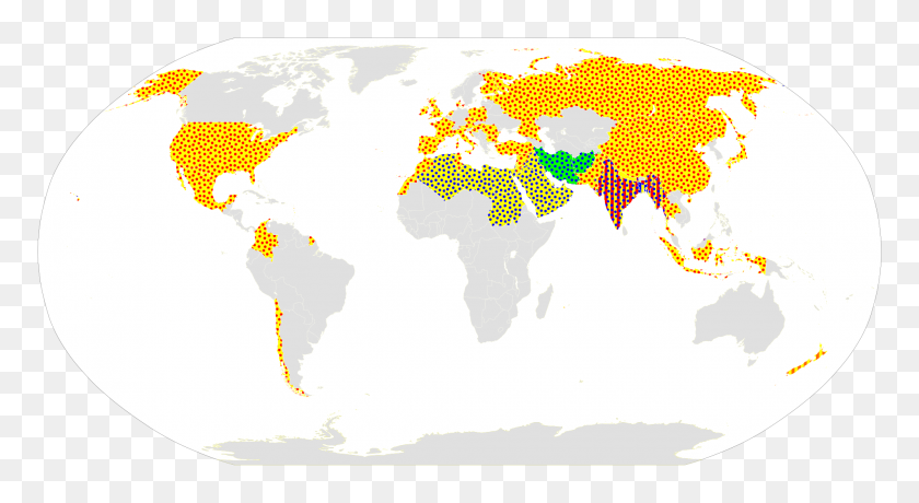 2000x1027 Week Holidays World Map - World Map PNG