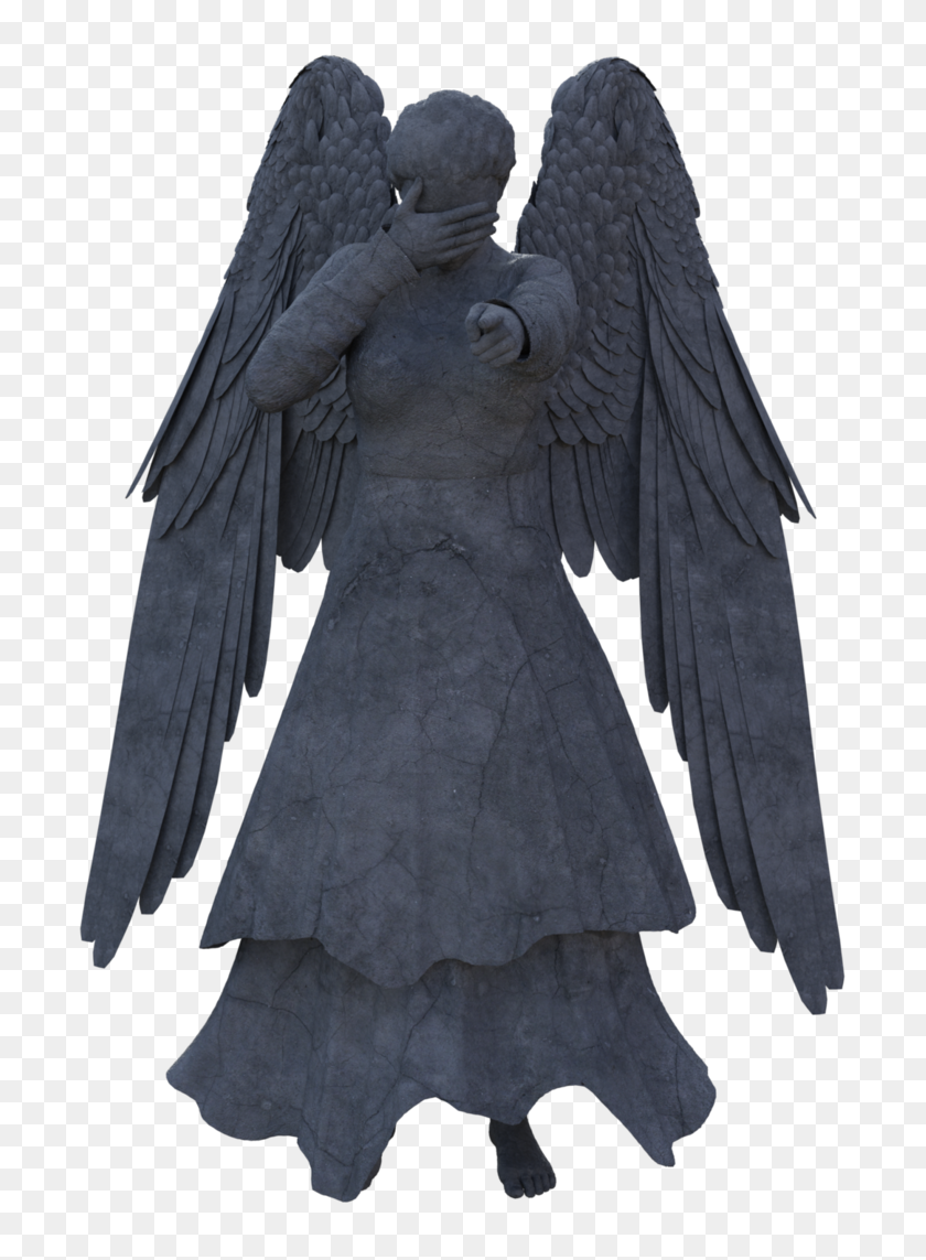 737x1083 Weeping Angel - Angel Statue PNG