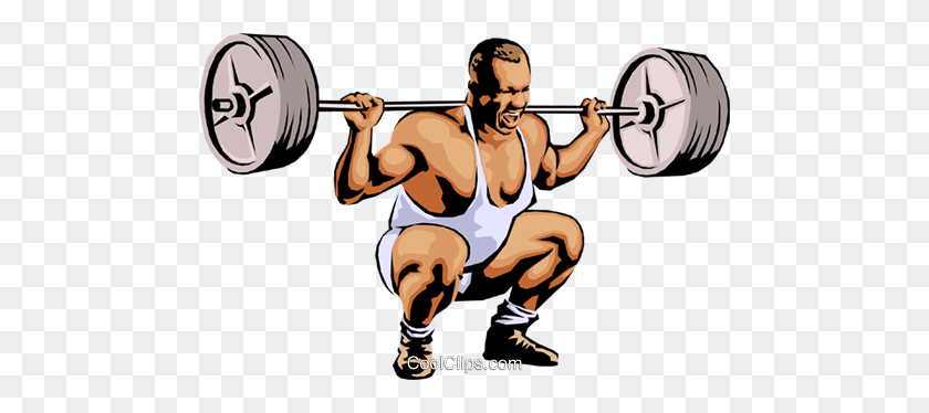 480x314 Weight Lifter Royalty Free Vector Clip Art Illustration - Powerlifting Clipart