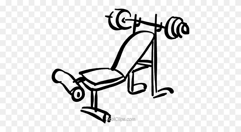 480x400 Weight Lifting Bench Royalty Free Vector Clip Art Illustration - Workout Equipment Clipart