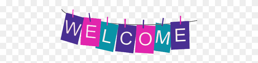445x146 Welcome Banner Png Png Image - Purple Banner PNG