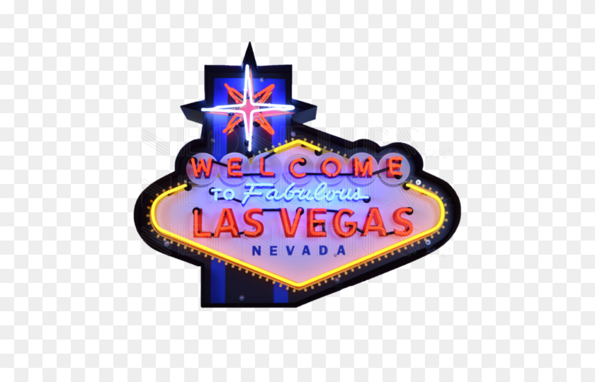 480x480 Bienvenido A La Fabulosa Las Vegas Letrero De Neón En Lata De Acero Con Forma De Neón - Vegas Sign Clipart