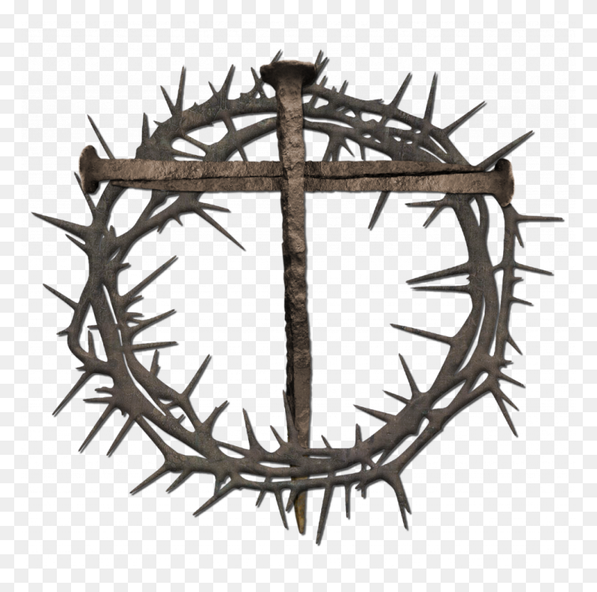 1024x1015 Wellsuited Cross With Thorn Crown Jesus On Of Thorns Clipart Clip - Crown Of Thorns Clipart