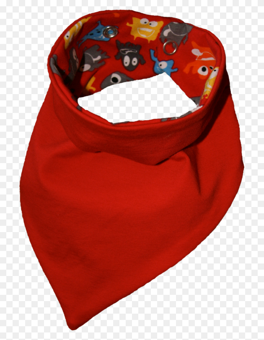 717x1024 Wendezahntuch Turnable Tooth Bandana Monster Red - Red Bandana PNG