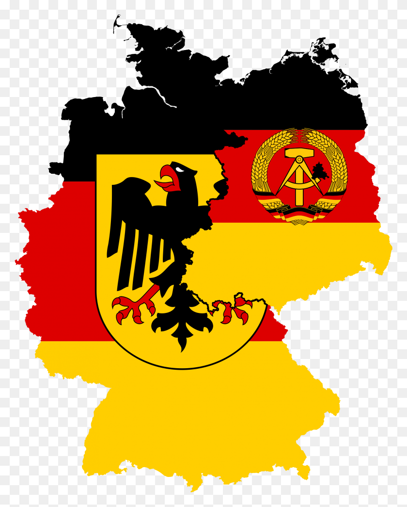 West Germany East Germany Flag Map - Germany PNG
