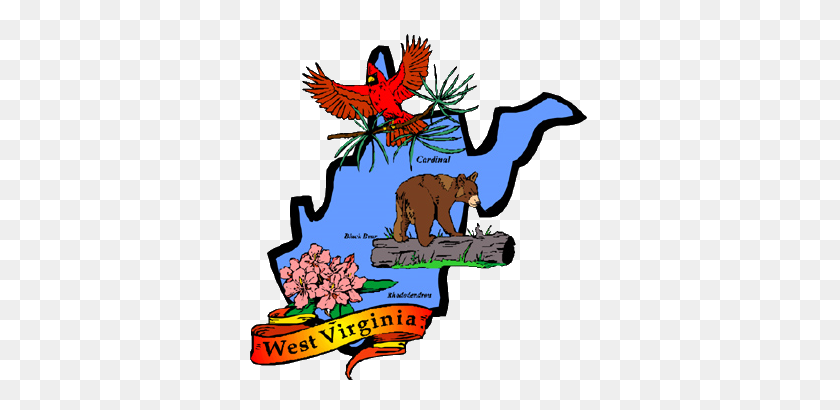 340x350 West Virginia State Flower Bird And Tree - West Virginia Clipart