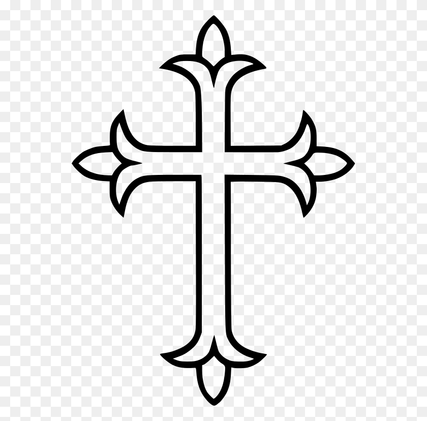 558x768 Western Clipart Cross - Orthodox Cross Clipart