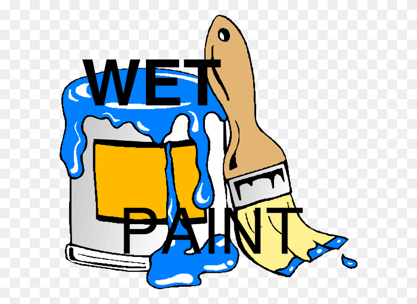 600x553 Wet Paint Clip Art - Wet Clipart