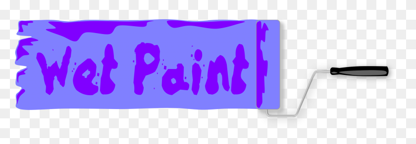 2400x715 Wet Paint Sign Icons Png - Wet PNG