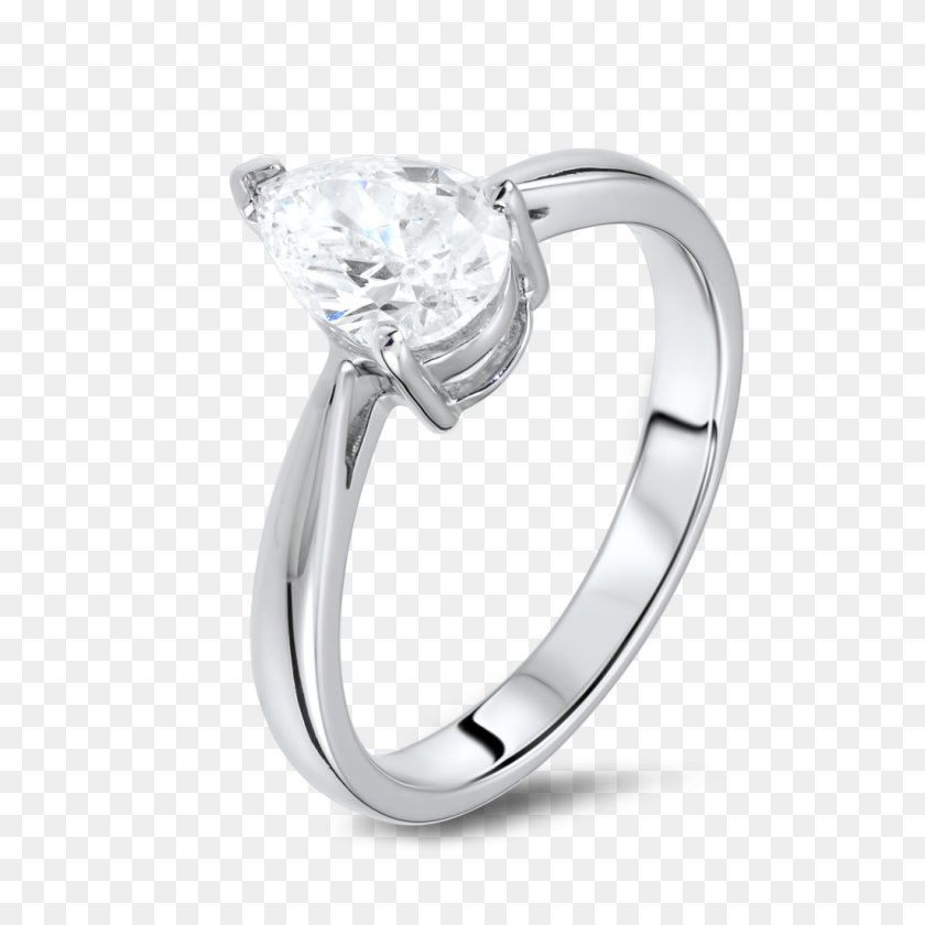 1024x1024 Wg Pear Cut Carat Engagement Ring - Diamond Ring PNG