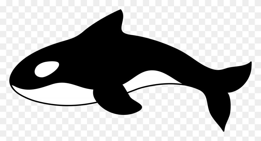 9823x4968 Whale Clip Art Black And White - Whale Clipart