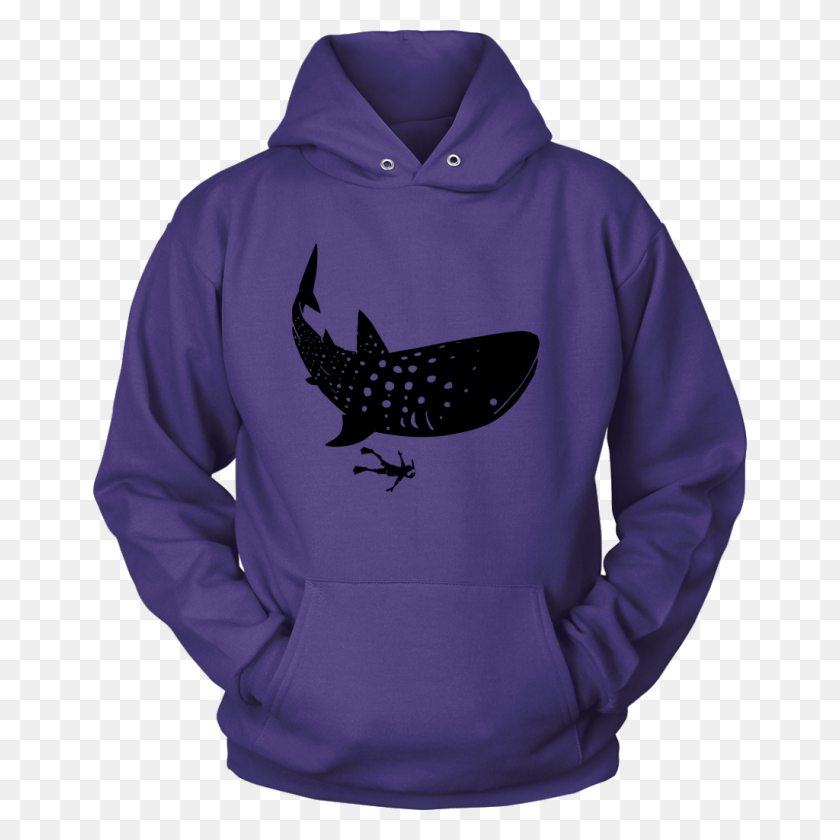1024x1024 Whale Shark Diving Unisex Unisex Hoodie Pure Tides - Whale Shark PNG