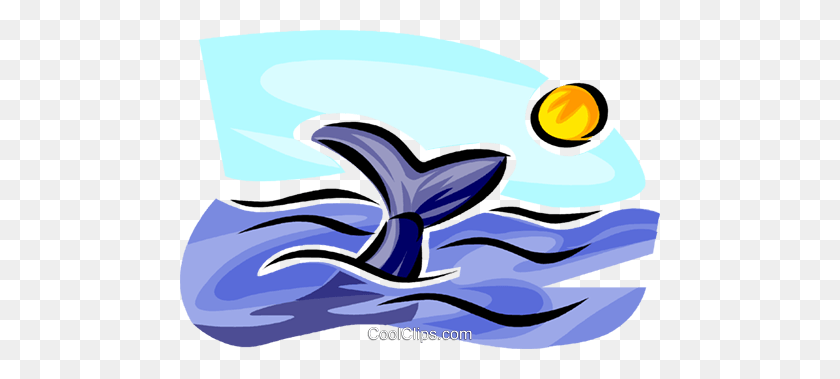 480x319 Avistamiento De Ballenas Royalty Free Vector Clipart Illustration - Whale Clipart Png