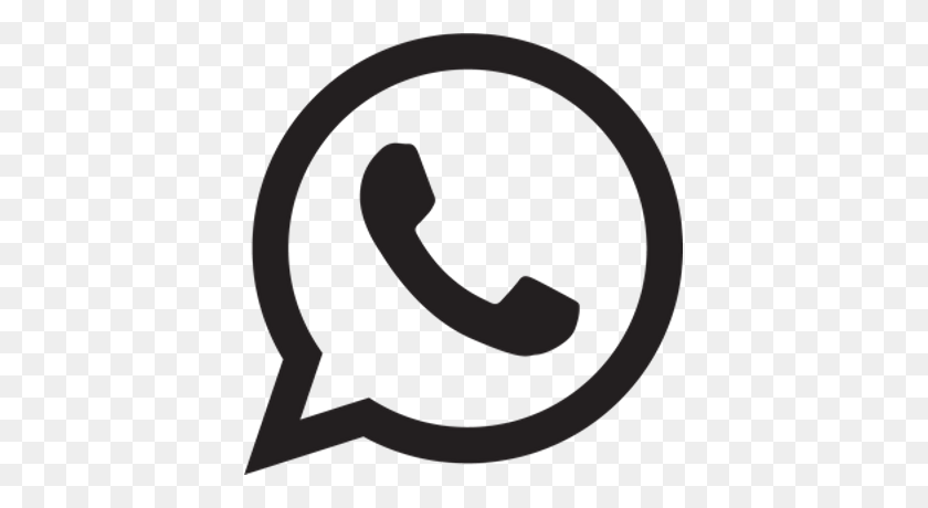 400x400 Whatsapp Logo Black And White Transparent Png - White Circle PNG
